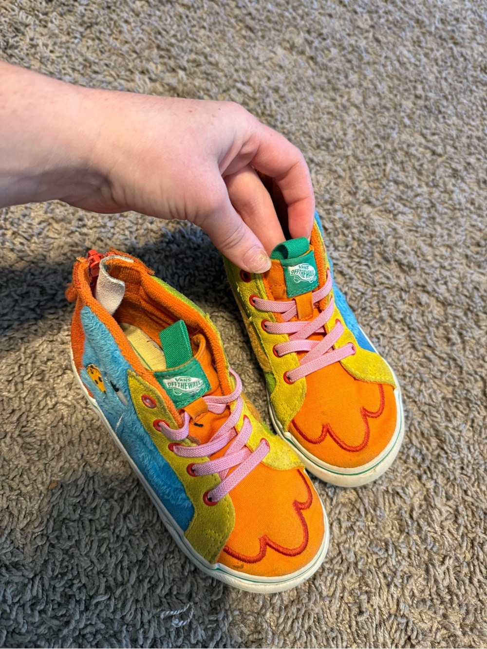 Vans Kids Multicolor Orange, Blue & Green Suede Sneakers